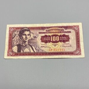 Yugoslavia (Jugoslavije) 1955 100 Dinara Bank Note